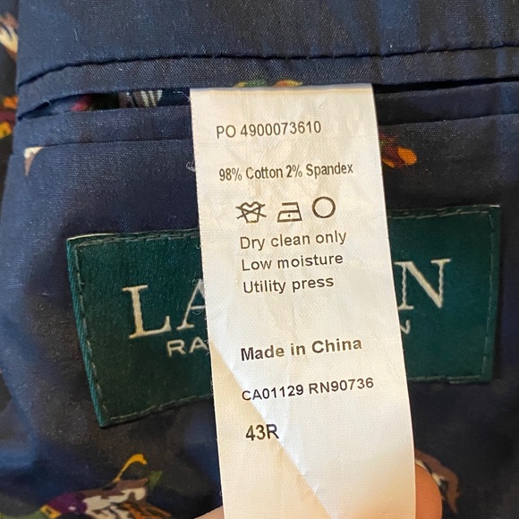 Lauren Ralph Lauren Dark Purple Corduroy Blazer Brown Elbow Patches Designer - Picture 3 of 13